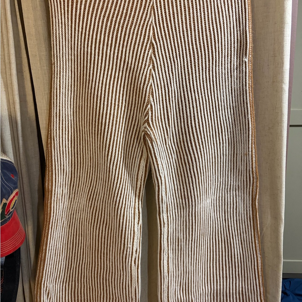 BiBi Cream and Brown Knit Sweater